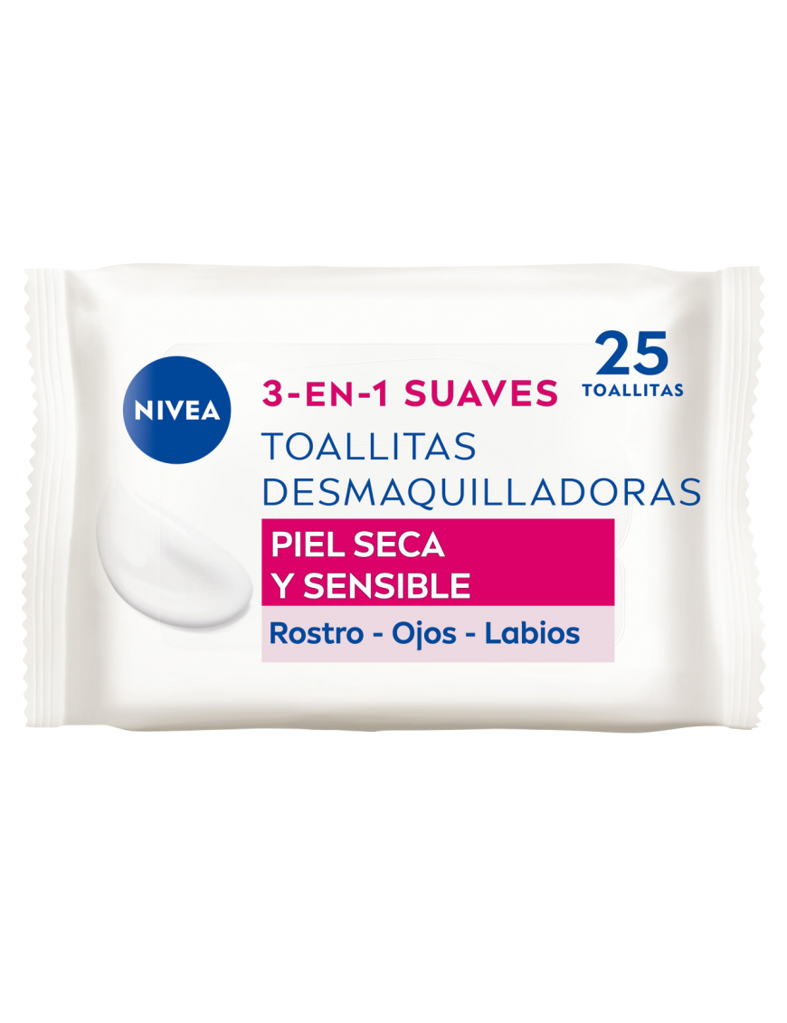 TOALLITAS DESMAQUILLADORAS NIVEA SENSIBLE P/25 UD