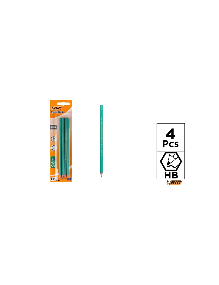 PP LAPIZ BIC ECO EVOLUTION HB 2 BLACK PACK-4 UD