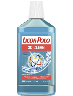 ENJUAGUE BUCAL LICOR POLO 3D CLEAN B/500ML