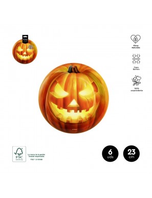 HALLOWEEN PLATO LLANO CALABAZA 23CM R/1194033 6UD