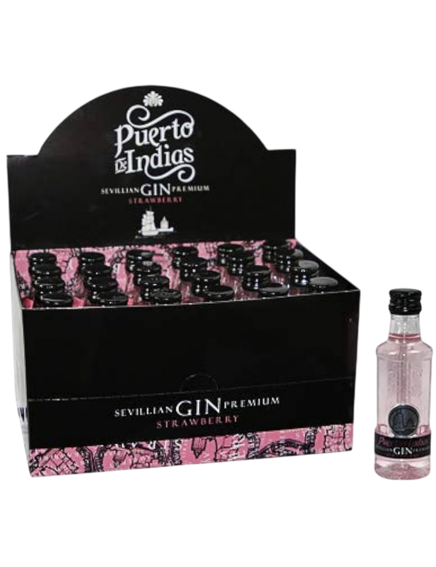 GINEBRA MINI PUERTO INDIAS FRESA B/50ML CAJA 24UD