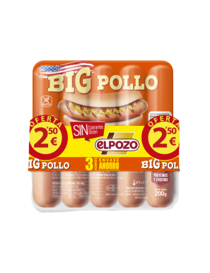 SALCHICHA E/POZO BIG POLLO C/14236 P/3X200G(2,5€)