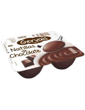 GERVAIS NATILLAS SABOR CHOCOLATE  PACK-4 UD