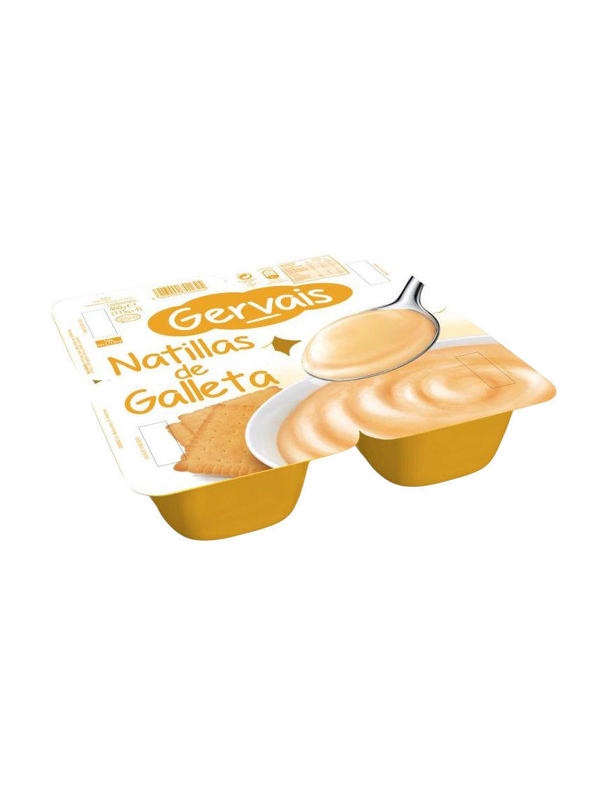 GERVAIS NATILLAS SABOR GALLETA  PACK-4 UD