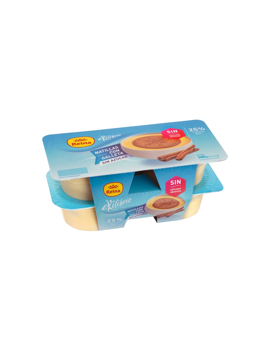 POSTRES REINA NATILLAS S/AZUC. C/GALLETA125G P/4UD