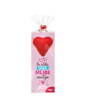 SAN VALENTIN DEKORA CORAZON ROJO CHOCO X UD