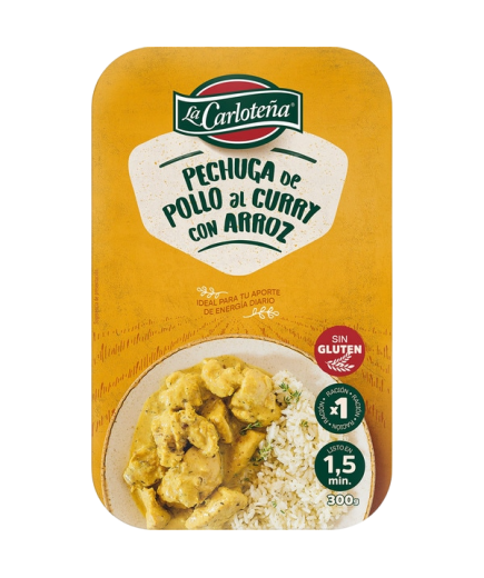 PECHUGA POLLO AL CURRY C/ARROZ B/300GR