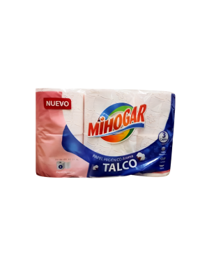 PAPEL HIGIENICO MIHOGAR 3C AROMA TALCO PACK-6 UD