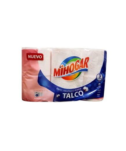 PAPEL HIGIENICO MIHOGAR 3C AROMA TALCO PACK-6 UD