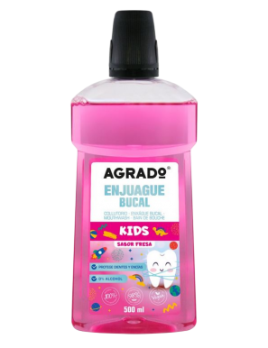 ENJUAGUE BUCAL AGRADO KIDS +6 AÑOS S/FRESA B/500ML