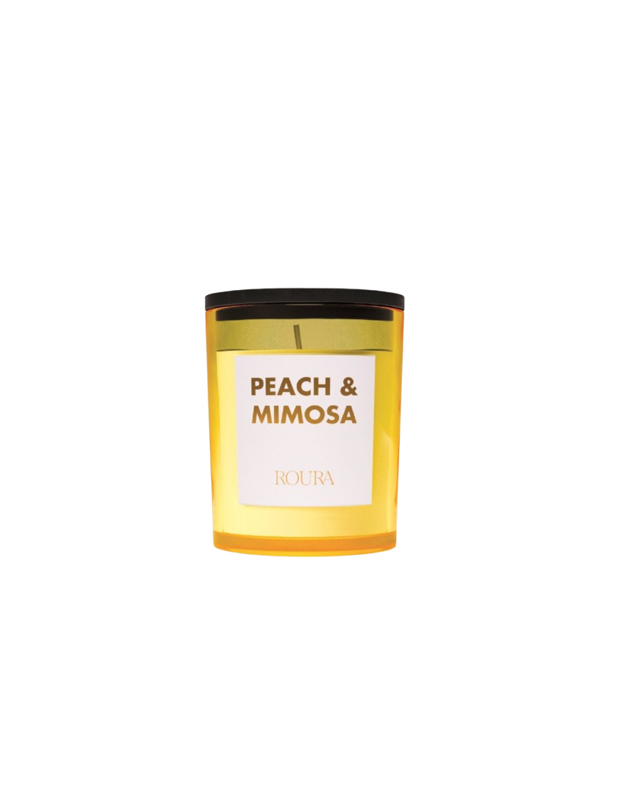 VELA AMBIENT. VASO C/TAPA AMARILLO PEACH & MIMOSA