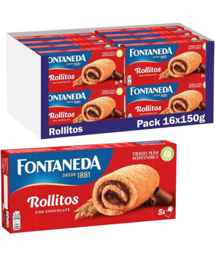 GALLETAS FONTANEDA ROLLITOS CHOCO P/150 GR