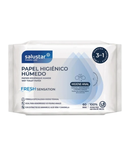 TOALLITAS HIGIENE SALUSTAR HEMORROIDES P/60 UD