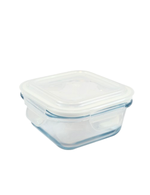 FIAMBRERA BOROSILICATO CUADRADA C/TAPA PAMEX 320ML