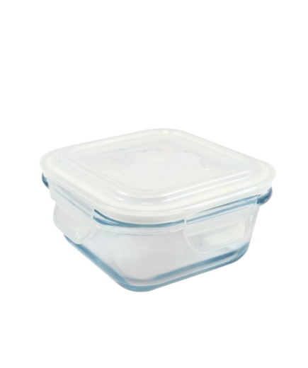 FIAMBRERA BOROSILICATO CUADRADA C/TAPA PAMEX 320ML