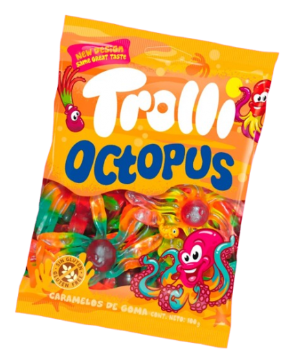 GOMINOLAS TROLLI OCTOPUS BLUE B/100GR