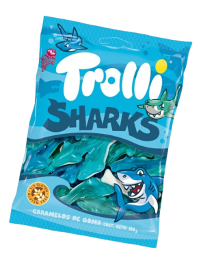 GOMINOLAS TROLLI SHARKS B/100GR