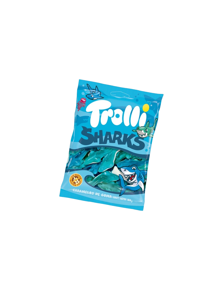 GOMINOLAS TROLLI SHARKS B/100GR