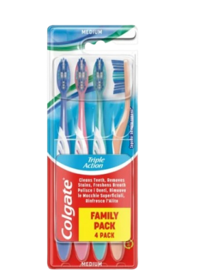 CEPILLO DENTAL COLGATE TRIPLE ACTION PACK- 4UD