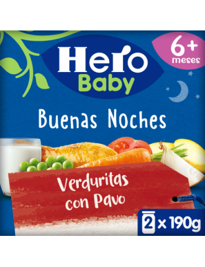 POTITO HERO B/NOCHE PAVO C/VERDURAS P/2 UD