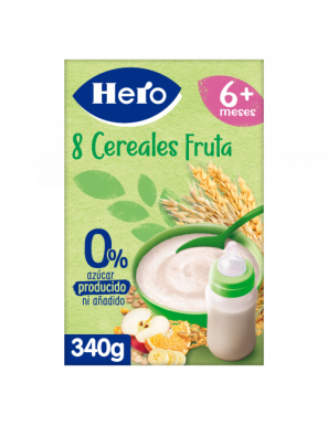 PAPILLA HERO 8 CEREALES Y FRUTA 0% PAQUETE 340 GR