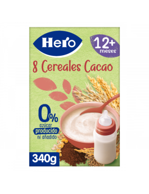 PAPILLA HERO 8 CEREALES CACAO 0% PAQUETE 340 GR