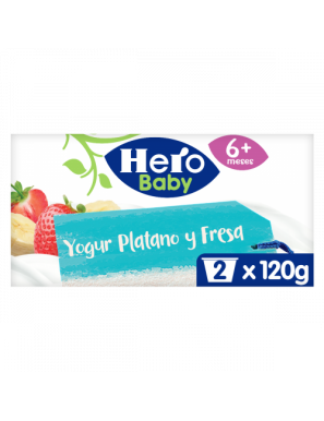 HERO YOGUR NATURAL FRESA PLATANO P/2X120 GR