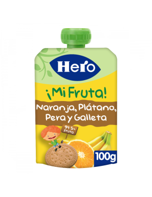 HERO NANOS NARANJA, PLATANO, PERA, GALLETA B/100 GR