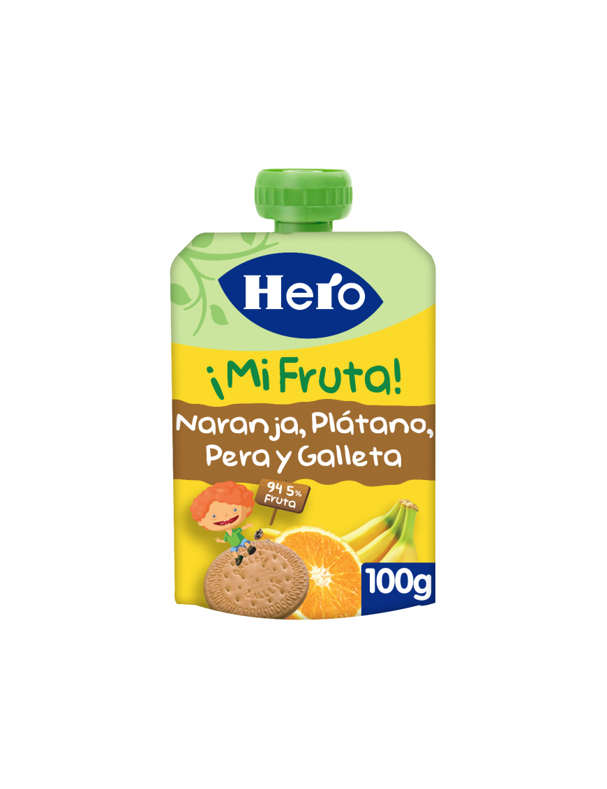 HERO NANOS NARANJA, PLATANO, PERA, GALLETA B/100 GR