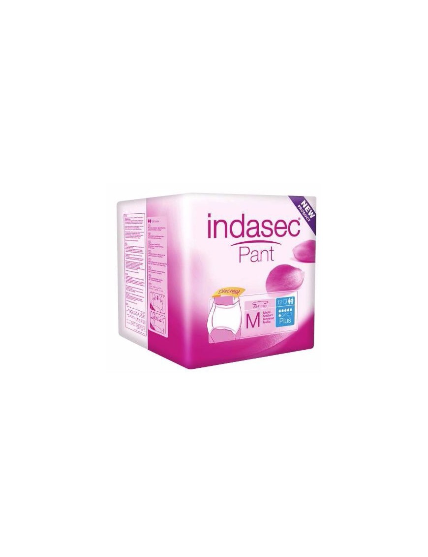 PAÑAL/BRAGA INDASEC PANT M PLUS DISCREET P/12 UD