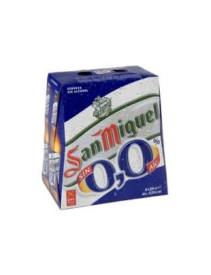 CERVEZA SAN MIGUEL 0,0%.BOT/25 CL PACK-6