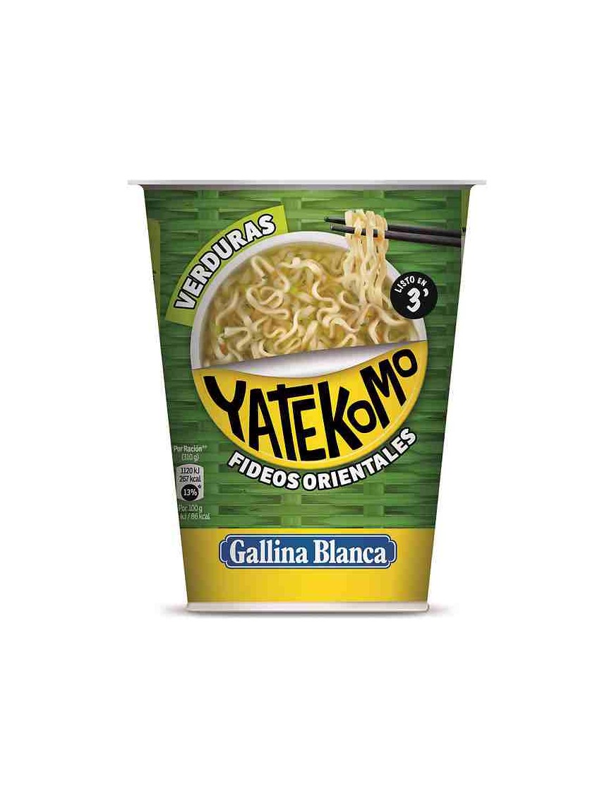 FIDEOS ORIENTALES YATEKOMO VERDURAS VASO 59 GR