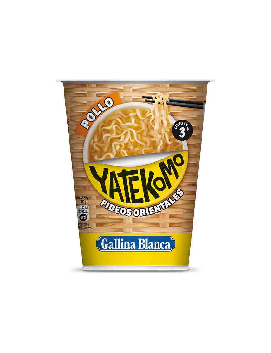 FIDEOS ORIENTALES YATEKOMO POLLO  VASO 60 GR