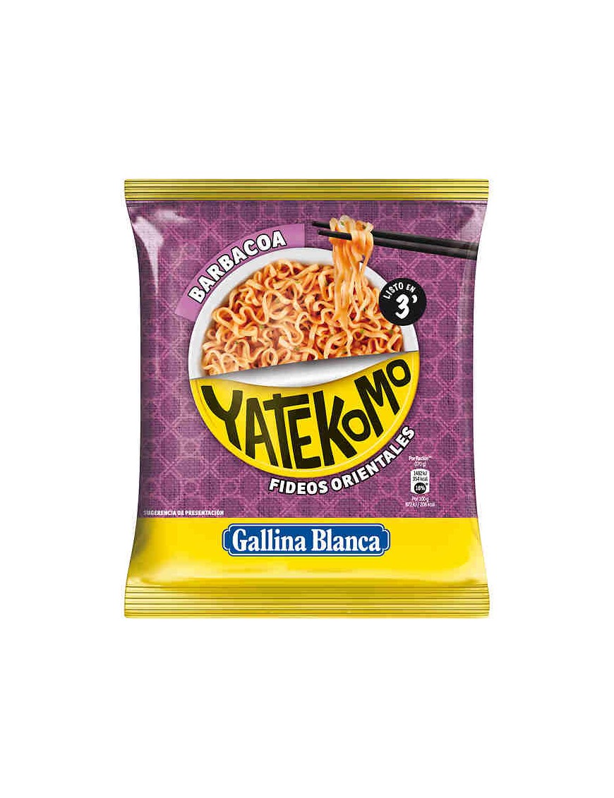 FIDEOS ORIENTALES YATEKOMO BARBACOA PLACA 82 G