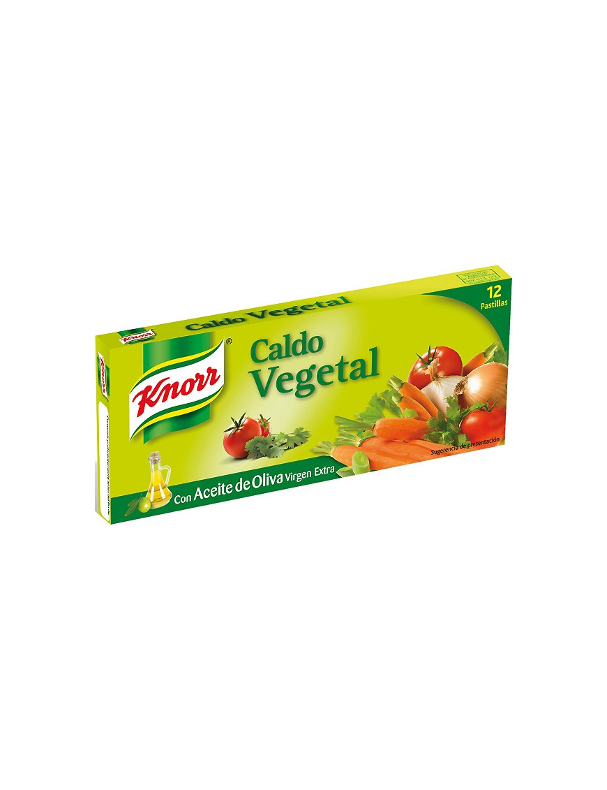 CALDO VEGETAL A/OLIVA KNORR 12 PASTILLAS EST/108GR