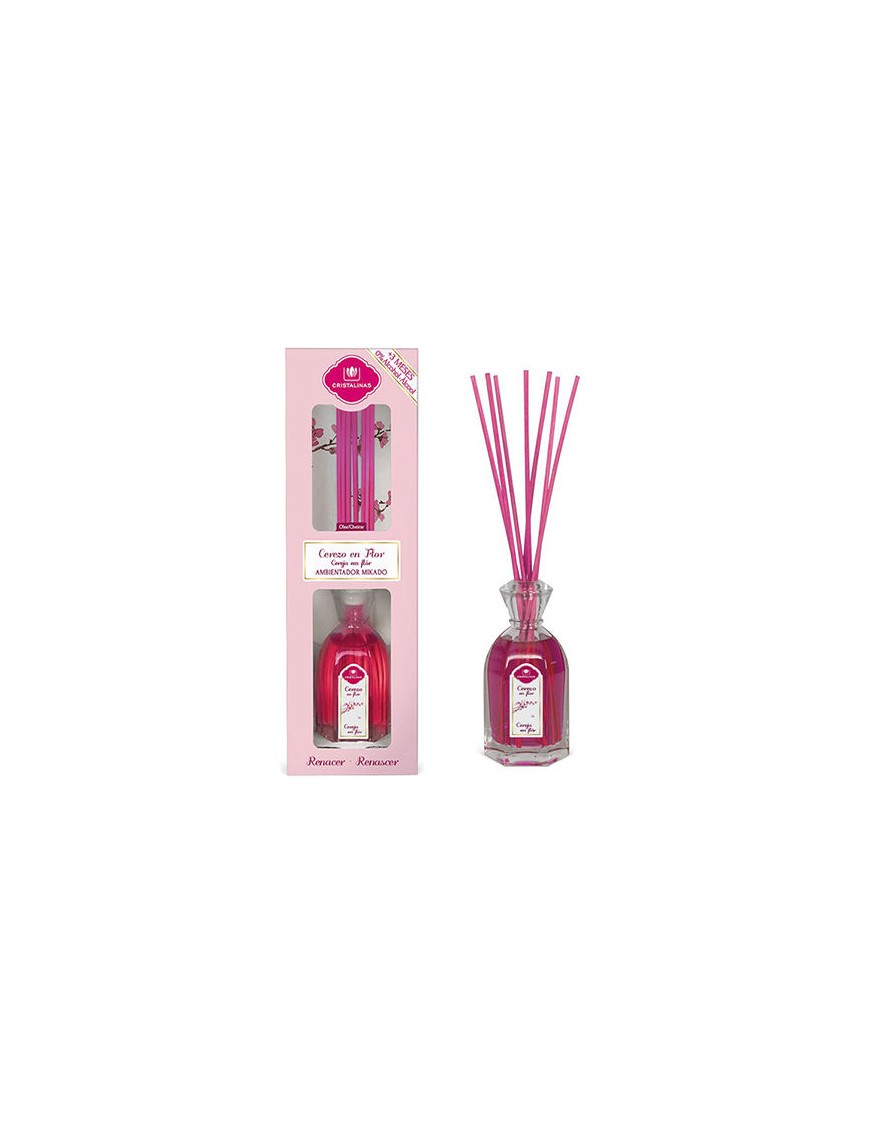 AMBIENTADOR MIKADO CRISTALINAS CEREZO FLOR  90 ML.