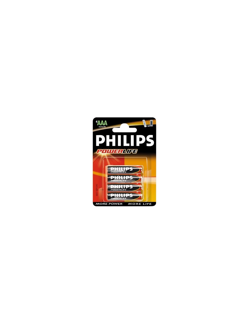 PILAS PHILIPS ALK. POWER LIFE LR03 1.5V B/4 UD