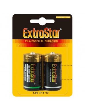 PILAS EXTRASTAR ESPECIAL DURACION "R14"1,5V B/2 UD