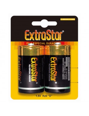 PILAS EXTRASTA/HOMEPLU ESP. DUR. "R20"1,5V B/2 UD