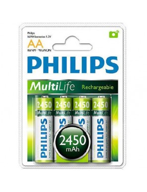 PILAS RECARGABLE PHILIPS R6NM-MIGNON 2450MAH.P/4UD