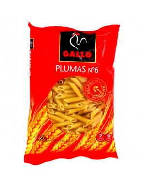 MACARRONES GALLO PLUMA/6 B/250 GR