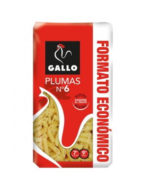 MACARRONES GALLO PLUMA 6 B/ 900GRS