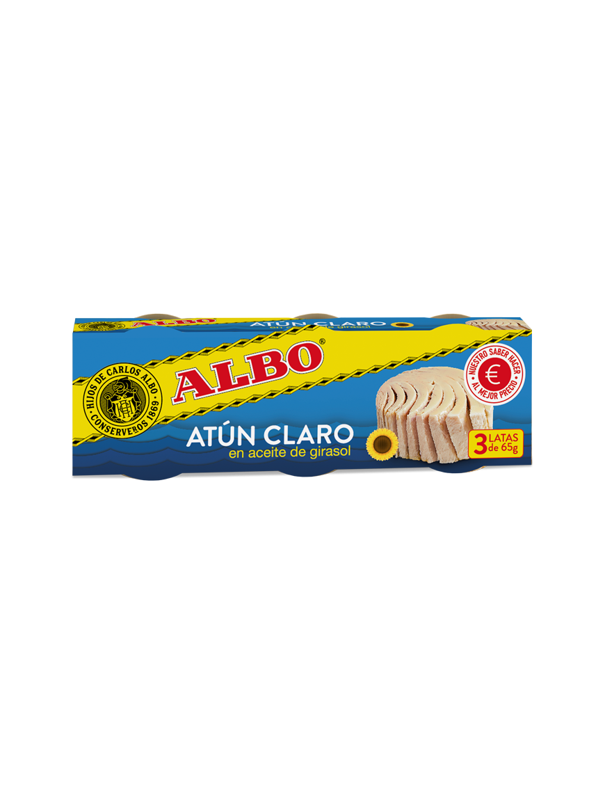 ATUN ALBO CLARO A/GIRASOL 65G PACK-3U