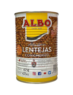 LENTEJA CON CHORIZO ALBO  L/390 GR