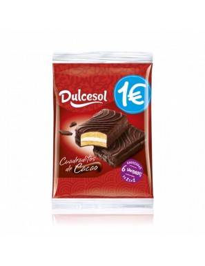 DULCESOL CUADRADITOS CACAO 4 UDS P/152 GR 1€