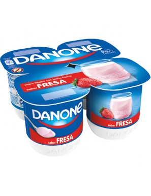 DANONE YOGUR SABOR FRESA PACK 4 UD