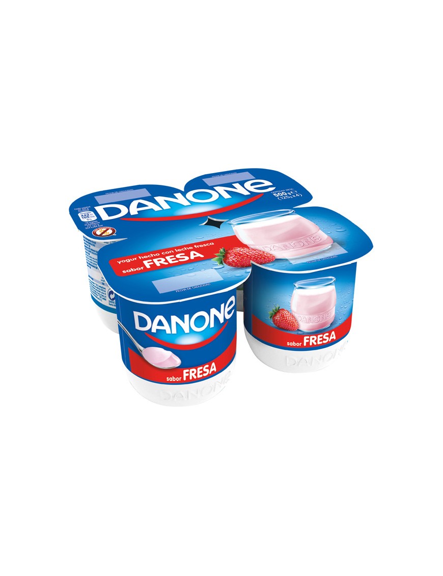 DANONE YOGUR SABOR FRESA PACK 4 UD