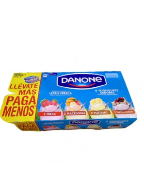 DANONE YOGUR SABOR/VARIOS PACK-8 UD