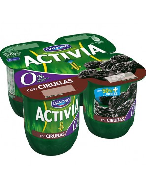 DANONE ACTIVIA 0% CON CIRUELAS PACK-4UD