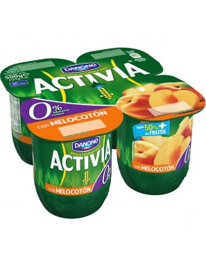 DANONE ACTIVIA 0% MELOCOTON DESNATADO(3+1)PACK-4UD